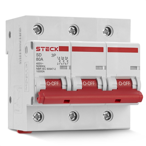 [SDD3C80] INTERRUPTOR TERMOMAGNETICO 3X80A 10KA CURVA C