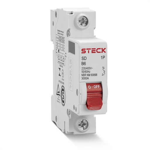 [SDD61B06] INTERRUPTOR TERMOMAGNETICO 1X6A 3KA CURVA B