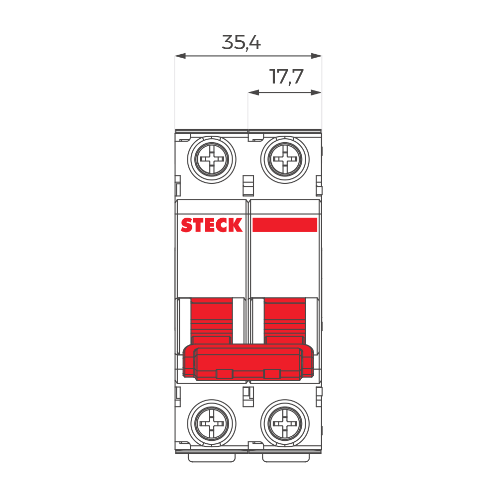 INTERRUPTOR TERMOMAGNETICO 2X6A 3KA CURVA C