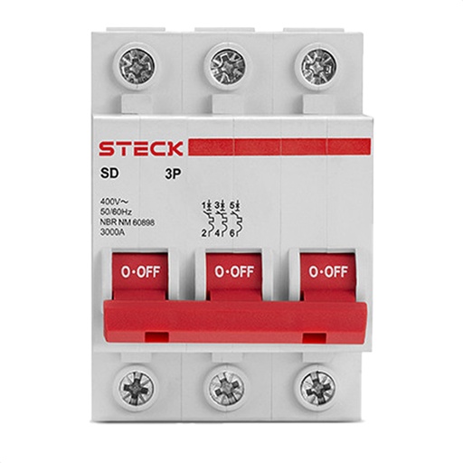 [SDD63C06] INTERRUPTOR TERMOMAGNETICO 3X6A 3KA CURVA C