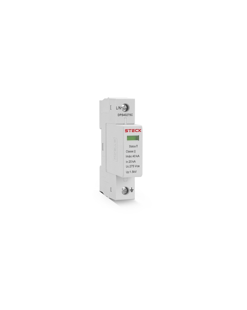 PROTECTOR DE SOBRETENSION DPS 1P CON CARTUCHO 40KA 275VCA CLASE II