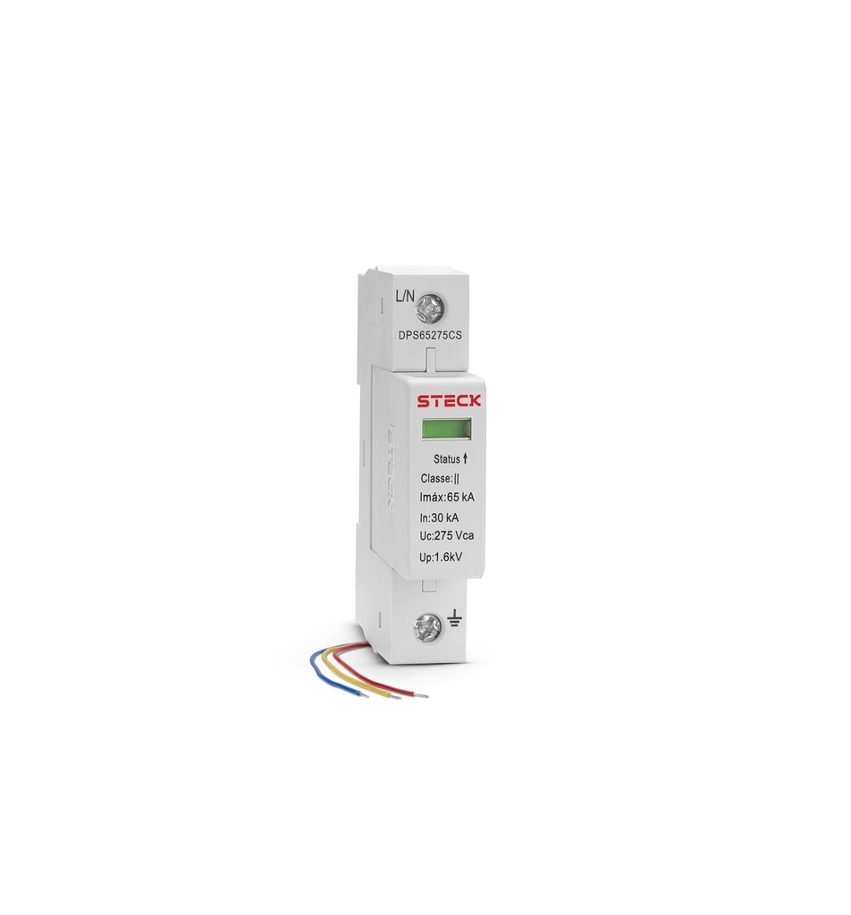 PROTECTOR DE SOBRETENSION DPS 1P CON CARTUCHO 65KA 275VCA CLASE II
