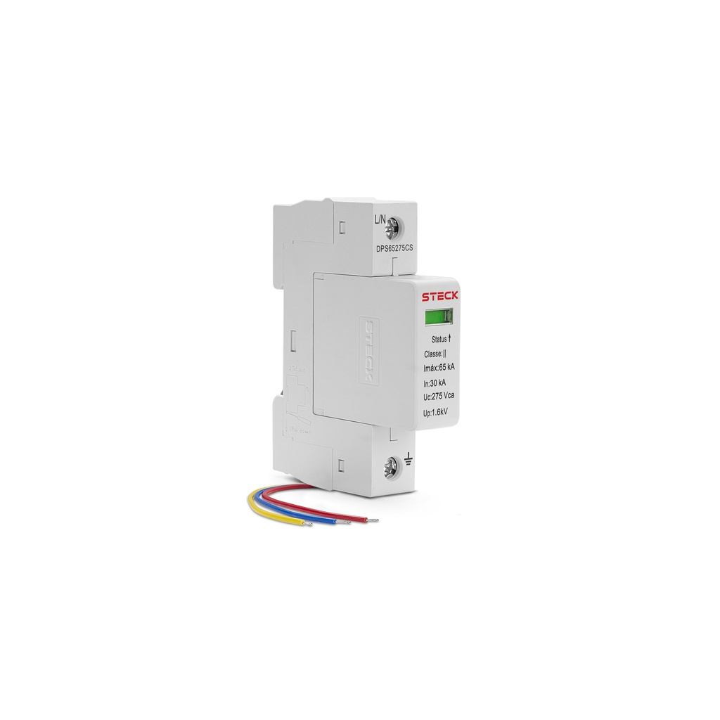 PROTECTOR DE SOBRETENSION DPS 1P CON CARTUCHO 65KA 275VCA CLASE II CON SEÑALIZACION