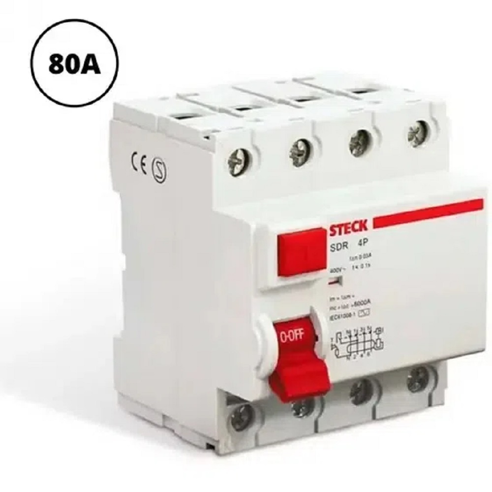 INTERRUPTOR DIFERENCIAL 4X80A 30MA 400VCA TIPO AC