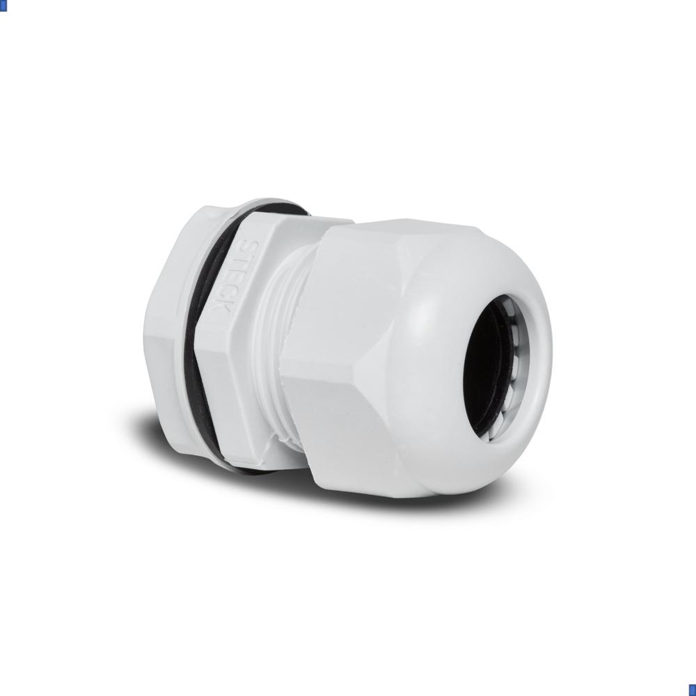 PRENSACABLE PLASTICO BSP (GAS) 1/2" IP67 GRIS CON TUERCA ROSCA CORTA